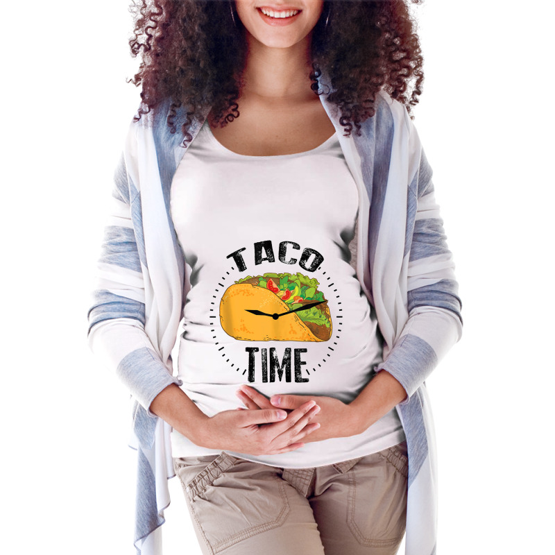 Taco Time  Cool Cinco De Mayo Mex Foods Funny Gift Tank Top Maternity Scoop Neck T-shirt by James William | Artistshot