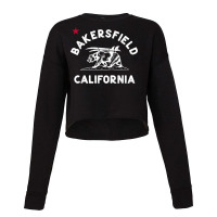 Bakersfield California Beach Flag Bear Surf Ca Vintage T Shirt Cropped Sweater | Artistshot