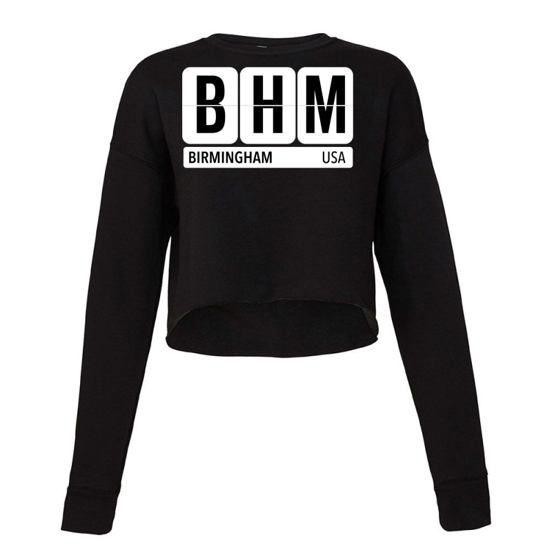 Bhm Birmingham Alabama Usa Travel Souvenir Black Text Pullover Hoodie Cropped Sweater by adrienskradski | Artistshot