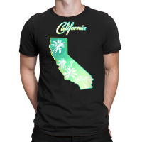 Womens California Map, Palm Trees View From Below In Los Angeles V Nec T-shirt | Artistshot