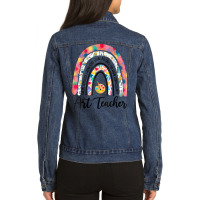 Art Teacher Boho Rainbow Caring Dedicated Loving Vintage T Shirt Ladies Denim Jacket | Artistshot