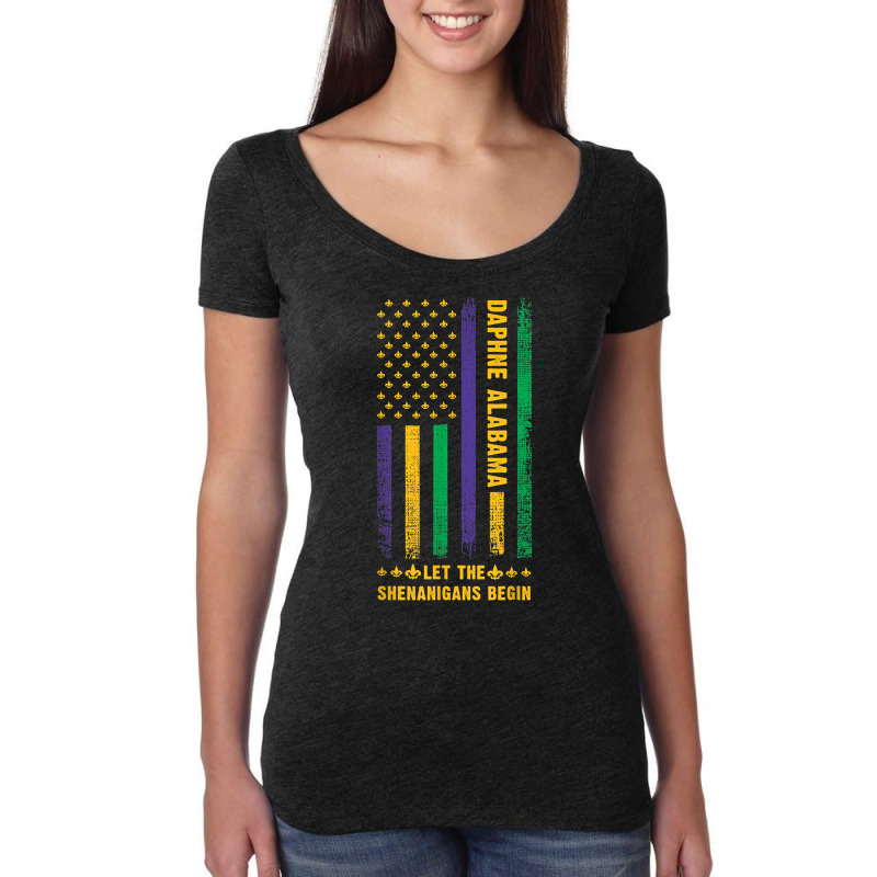 Mardi Gras Daphne Alabama Fleur De Lis American Flag T Shirt Women's Triblend Scoop T-shirt by nayarilorenzi | Artistshot