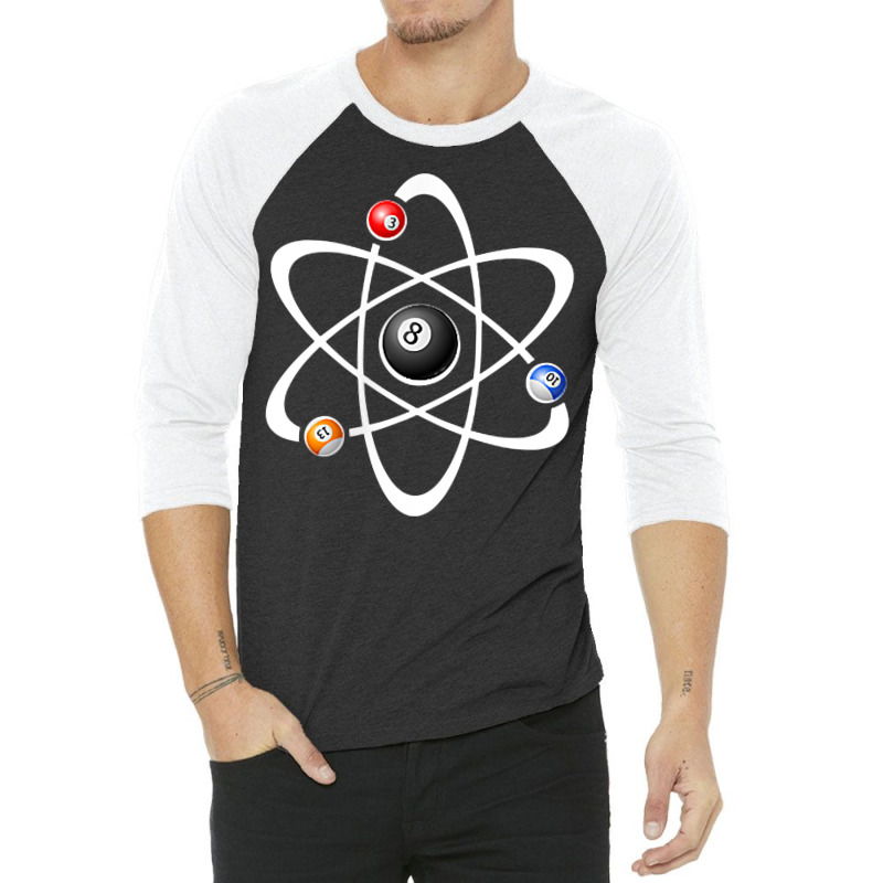 Billiards Pool Hall Sport T Shirt Pocket Atom Science Nerd 3/4 Sleeve Shirt | Artistshot