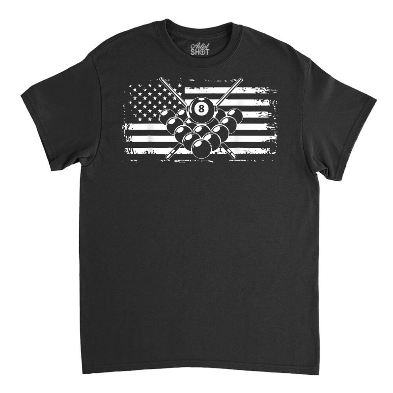 Billiards T Shirt Pool Billiards American Flag Gift Tee Classic T-shirt | Artistshot