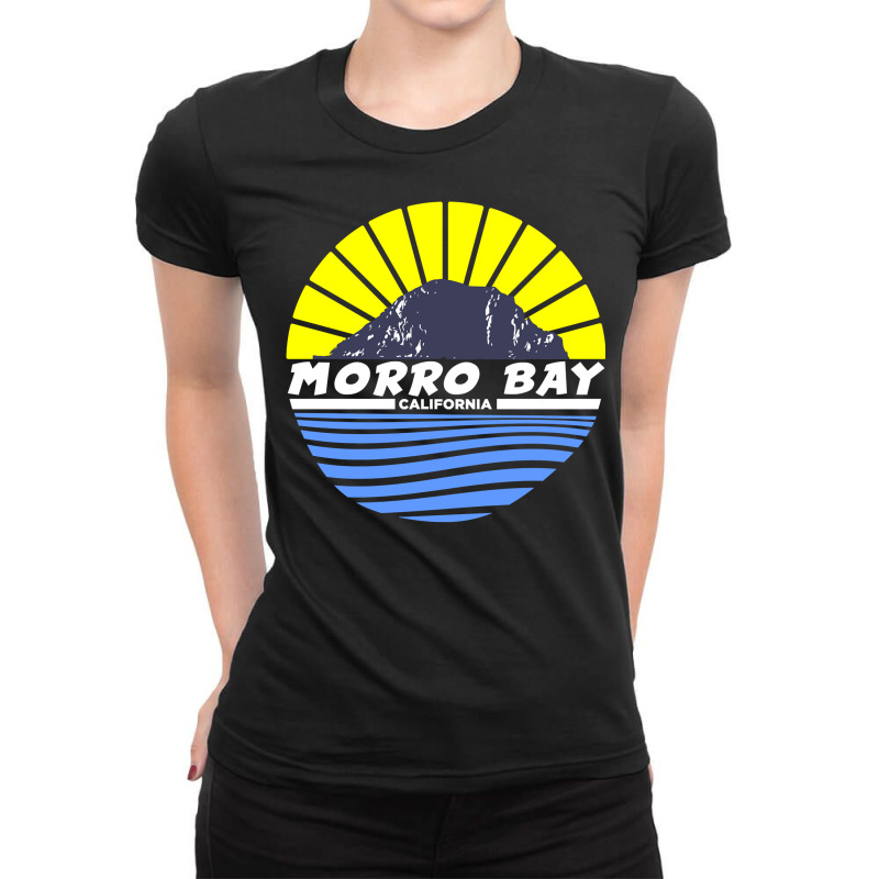 Morro Bay Morro Rock California Long Sleeve T Shirt Ladies Fitted T-Shirt by nayarilorenzi | Artistshot