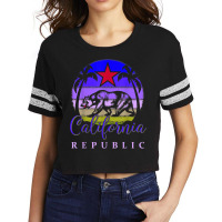 Vintage California Republic Beach Sunset Retro Palm Trees T Shirt Scorecard Crop Tee | Artistshot