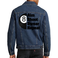 Funny Billiards Long Sleeve T Shirt For 8 Ball Pool Player Men Denim Jacket | Artistshot