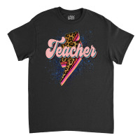 Leopard Teacher Shirt Teacher Lightning Bolt Back To School T Shirt Classic T-shirt | Artistshot