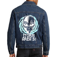 Storm Area 51 Alien For Dark Men Denim Jacket | Artistshot