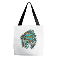 Indian Feather Headdress With Western  Patterns Tote Bags | Artistshot