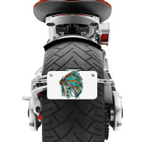 Indian Feather Headdress With Western  Patterns Motorcycle License Plate | Artistshot