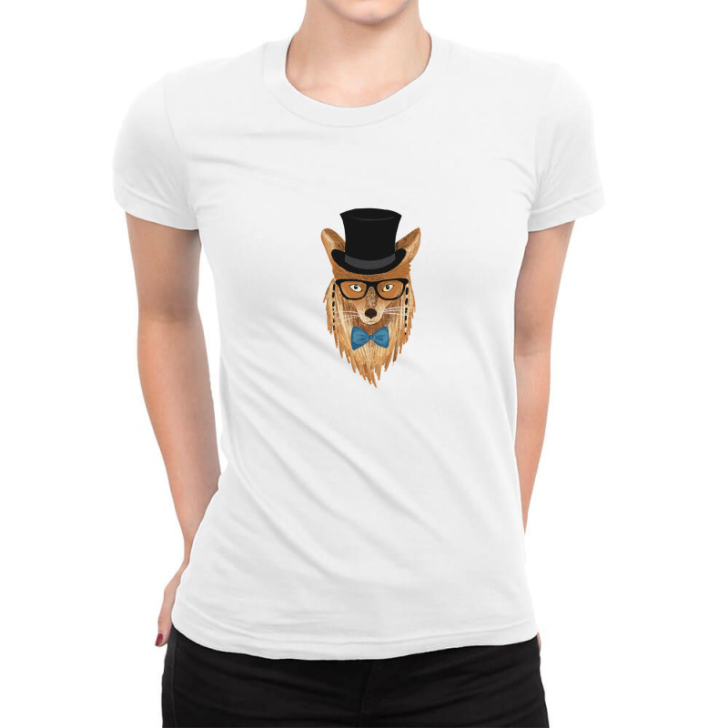 Fox Animal Ladies Fitted T-Shirt by wolfieDesign | Artistshot