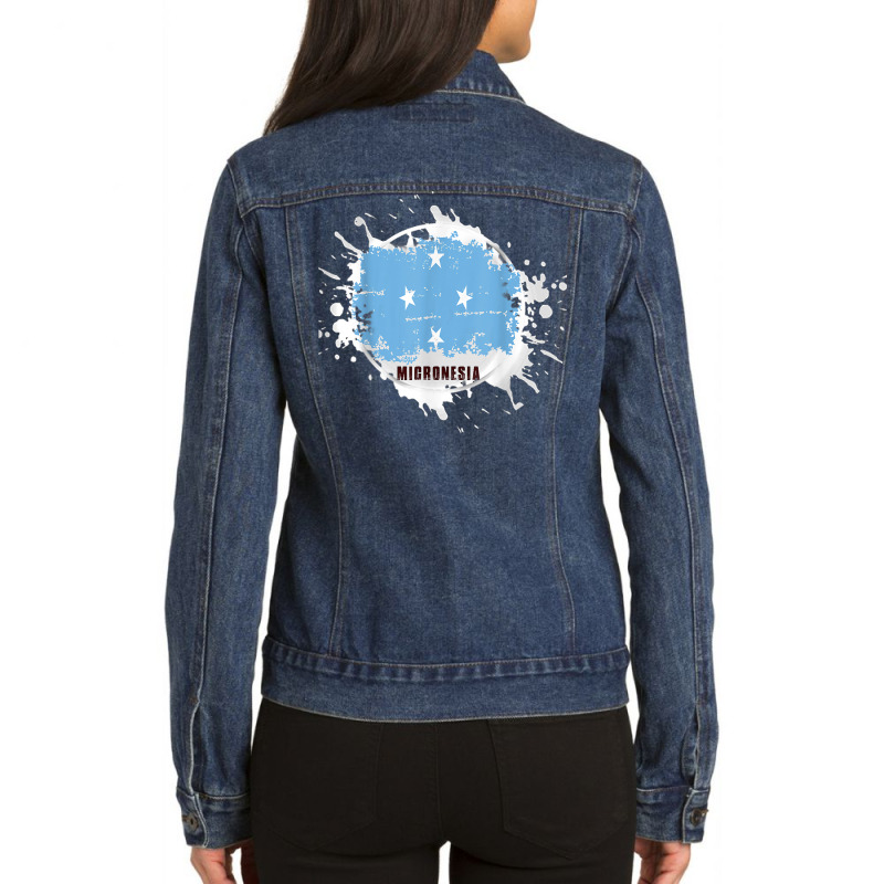 Micronesia Splash T Shirt Ladies Denim Jacket by strnadoymoskwaoj | Artistshot