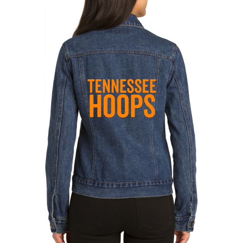 Tennessee Hoops  Basketball Fan Orange White Cheer Tee Ladies Denim Jacket by Binhthai9809 | Artistshot