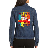 Live Fast Eat Trash Ladies Denim Jacket | Artistshot