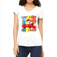 Live Fast Eat Trash Women's V-neck T-shirt | Artistshot