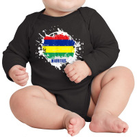 Mauritius Splash T Shirt Long Sleeve Baby Bodysuit | Artistshot