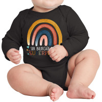 Ser Bilingue Es Un Superpoder Spanish Teacher Esl Teacher T Shirt Long Sleeve Baby Bodysuit | Artistshot