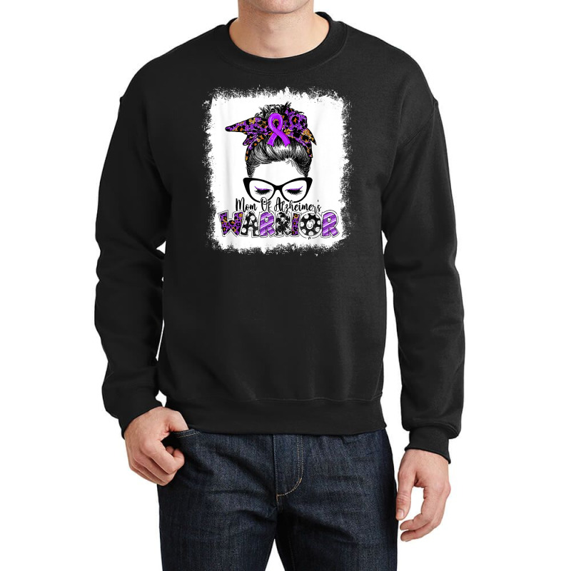 Mom Of Alzheimer's Warrior Women Alzheimer's Awareness T Shirt Crewneck Sweatshirt | Artistshot