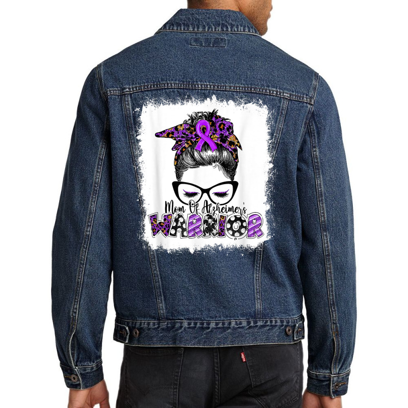 Mom Of Alzheimer's Warrior Women Alzheimer's Awareness T Shirt Men Denim Jacket | Artistshot