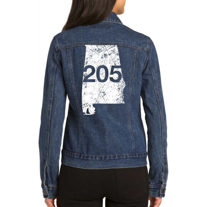 Alabaster Hoover Birmingham Area Code 205 Shirt, Alabama Ladies Denim Jacket by mikidicosmo | Artistshot