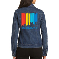 Retro 1970's Style Birmingham Alabama Skyline T Shirt Ladies Denim Jacket | Artistshot