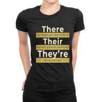 There Their They're  English Grammar Funny Teacher Ladies Fitted T-shirt | Artistshot