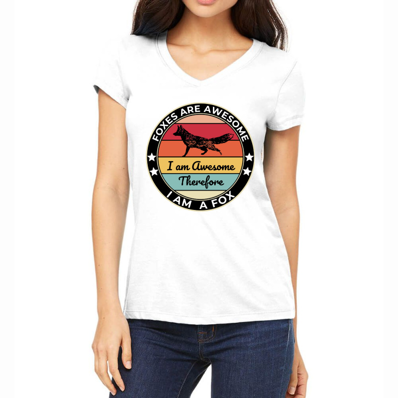 Foxes Are Awesome Women's V-Neck T-Shirt by giant | Artistshot