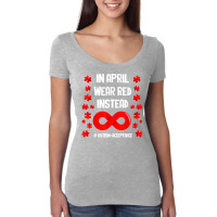 In April Wear Red Instead Autism Acceptance Puzzle Lovers T Shirt Women's Triblend Scoop T-shirt | Artistshot