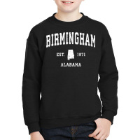 Birmingham Alabama Al Vintage Athletic Sports Design Pullover Hoodie Youth Sweatshirt | Artistshot