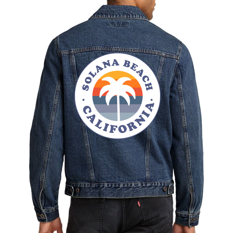 Solana Beach California Ca Palm Tree Vacation Souvenir Pullover Hoodie Men Denim Jacket by darinelelwell | Artistshot