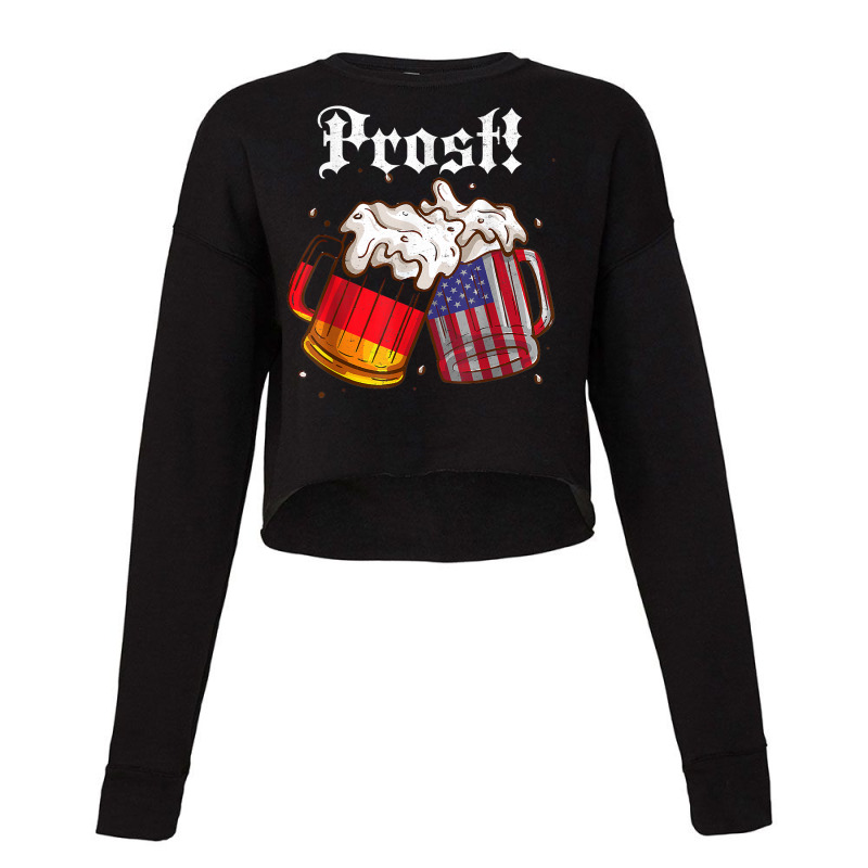 Beer Lover Prost! Germany Flag America Funny Oktoberfest T Shirt Cropped Sweater by rierauigentrythe | Artistshot