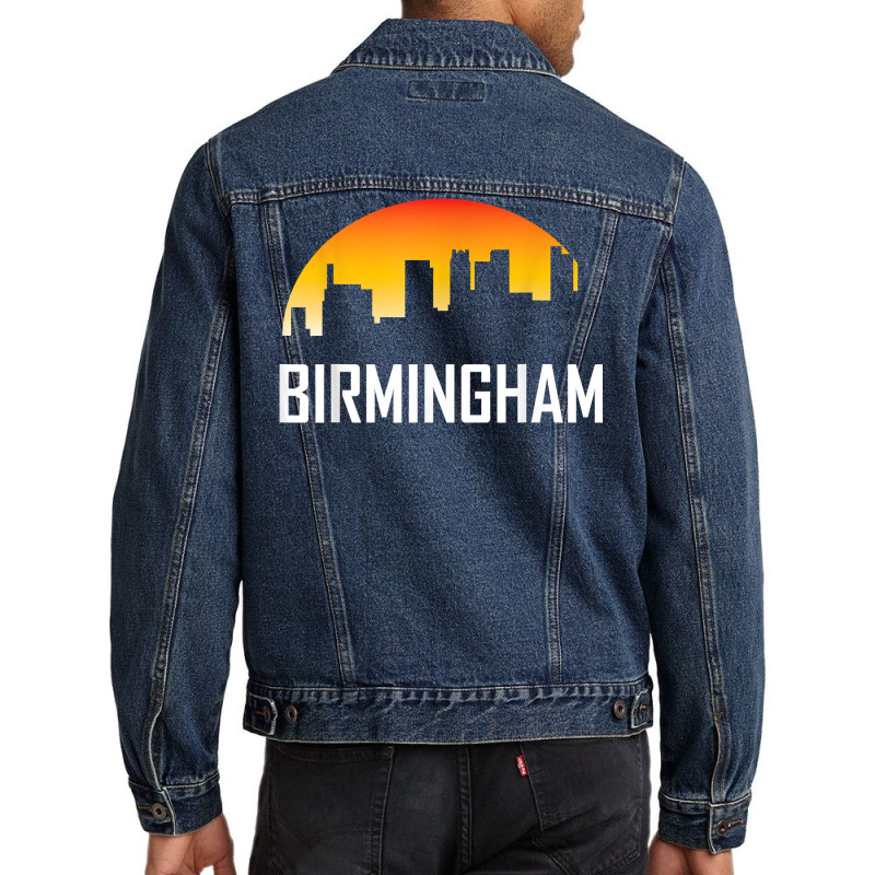 Birmingham Alabama Sunset Skyline Silhouette T Shirt Men Denim Jacket by jacolepachew | Artistshot