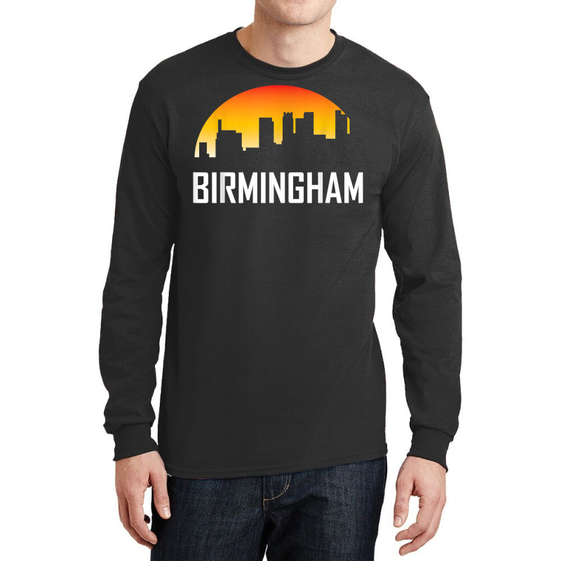 Birmingham Alabama Sunset Skyline Silhouette T Shirt Long Sleeve Shirts by jacolepachew | Artistshot