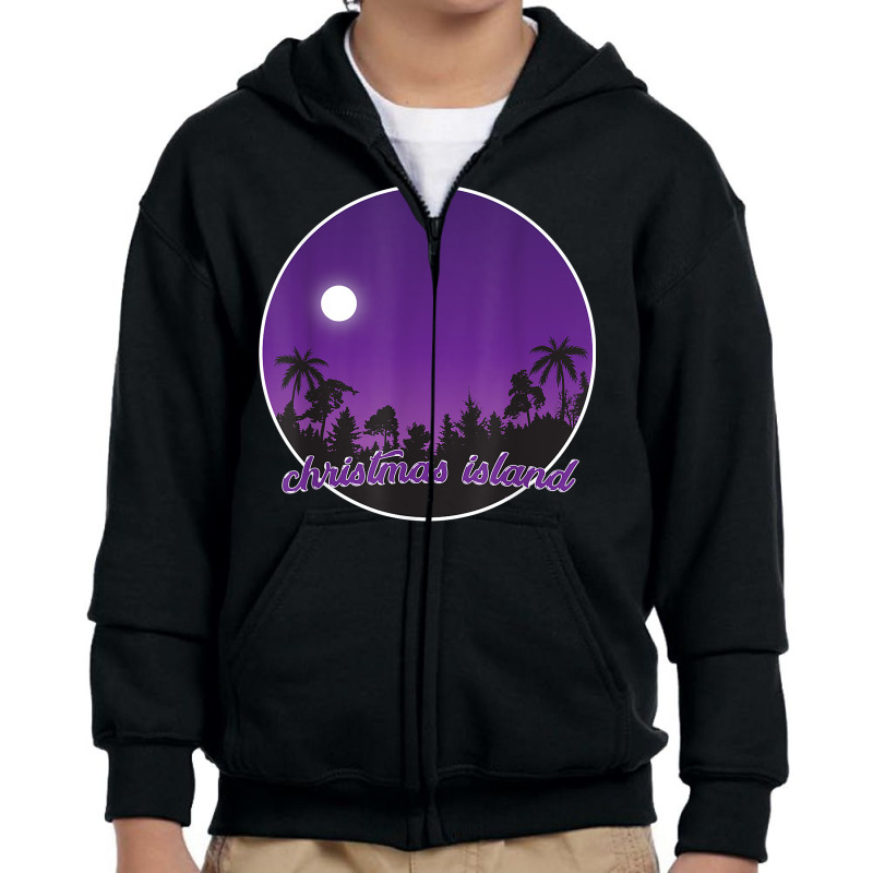 Christmas Island By Night With Palms T Shirt Youth Zipper Hoodie by cucciailleveretcq | Artistshot