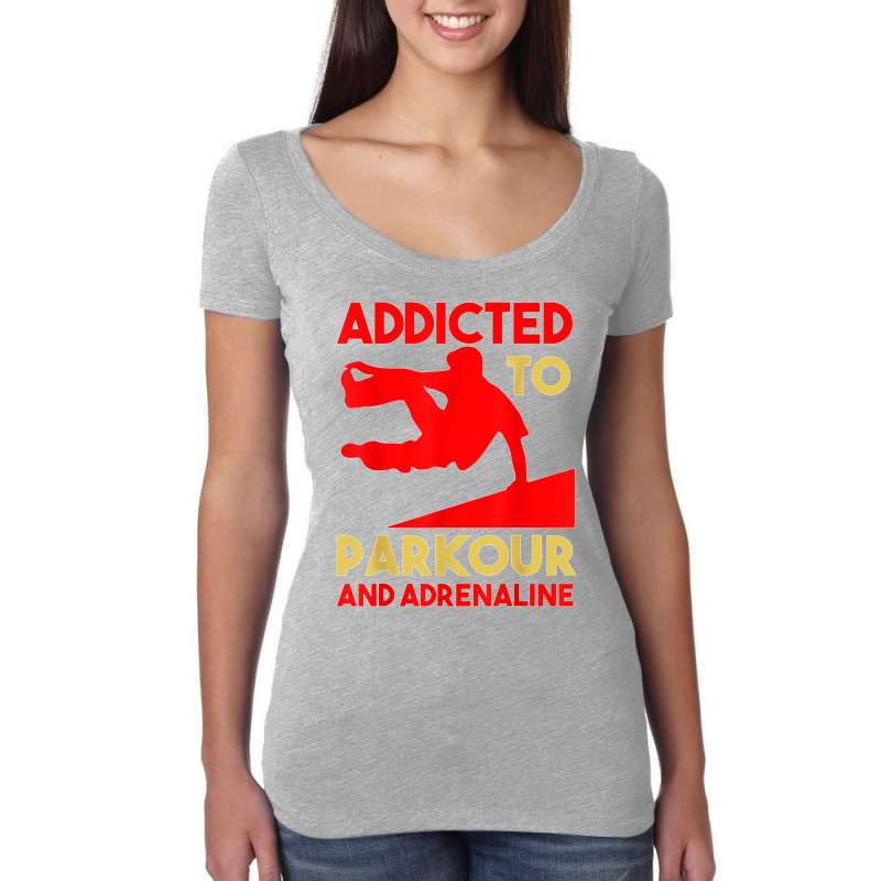 Parkour Adrenaline Addicted Free Running Training Traceurs Women's Triblend Scoop T-shirt by James William | Artistshot