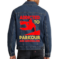 Parkour Adrenaline Addicted Free Running Training Traceurs Men Denim Jacket | Artistshot