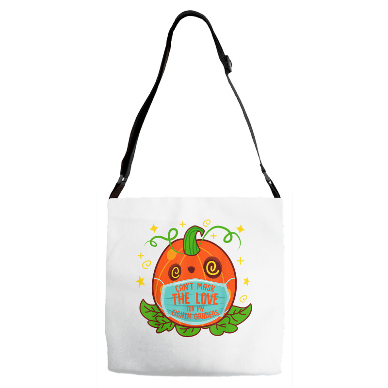 Can't Mask The Love For My 8th Grade Teacher Halloween Costu T Shirt Adjustable Strap Totes | Artistshot