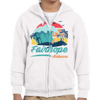 Fairhope Alabama Beach Summer Surfing Sunset Palm Trees T Shirt Youth Zipper Hoodie | Artistshot