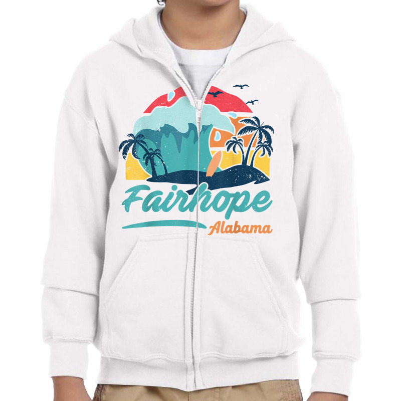 Fairhope Alabama Beach Summer Surfing Sunset Palm Trees T Shirt Youth Zipper Hoodie by adrienskradski | Artistshot