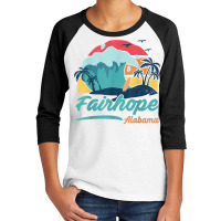 Fairhope Alabama Beach Summer Surfing Sunset Palm Trees T Shirt Youth 3/4 Sleeve | Artistshot