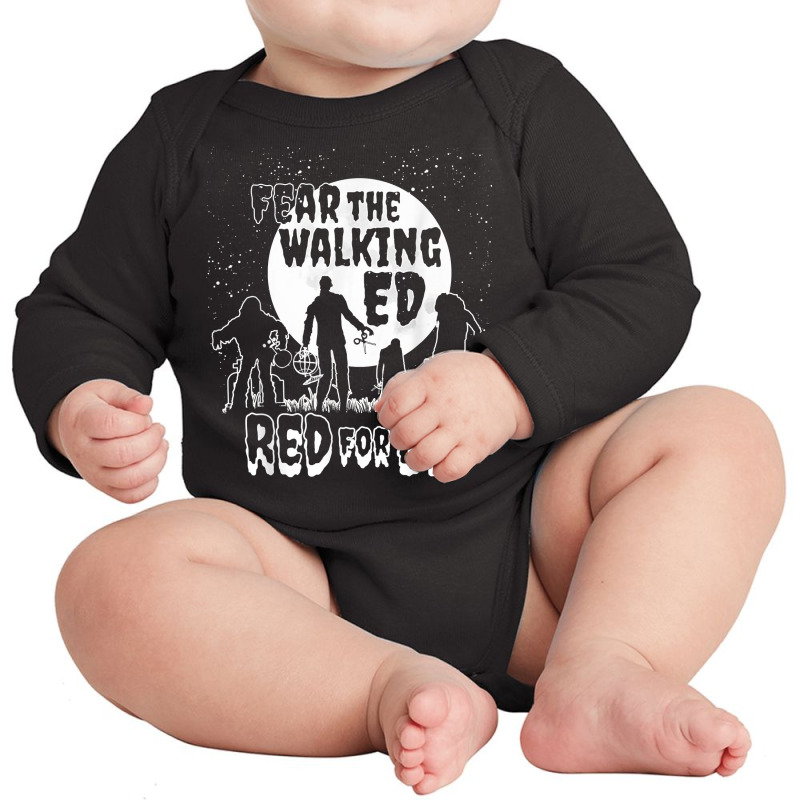 Fear Walking State Teachers Union Protest Redfored Shirt Long Sleeve Baby Bodysuit | Artistshot