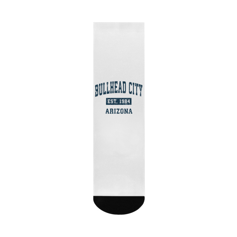 Bullhead City Arizona Az Vintage Sports Design Navy Print Pullover Hoo Crew Socks | Artistshot