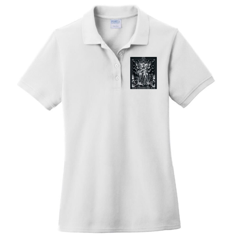 Hecate Tarot Card Triple Moon Goddess Witch Wiccan Pagan Ladies Polo Shirt by Nindy Tees | Artistshot