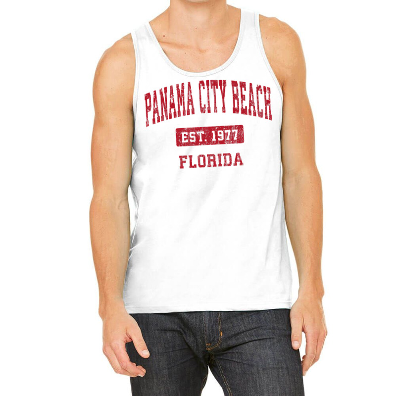 Mens Panama City Beach Florida Fl Vintage Sports Design Red Desig Prem Tank Top by PhoebeHaggett | Artistshot