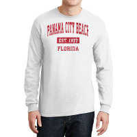 Mens Panama City Beach Florida Fl Vintage Sports Design Red Desig Prem Long Sleeve Shirts | Artistshot