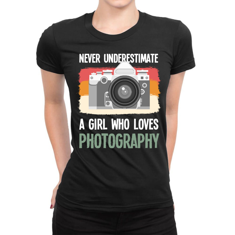 Amateur Photographer T  Shirt Vintage Photographer Girl Camera Photogr Ladies Fitted T-Shirt by brekkeelton | Artistshot