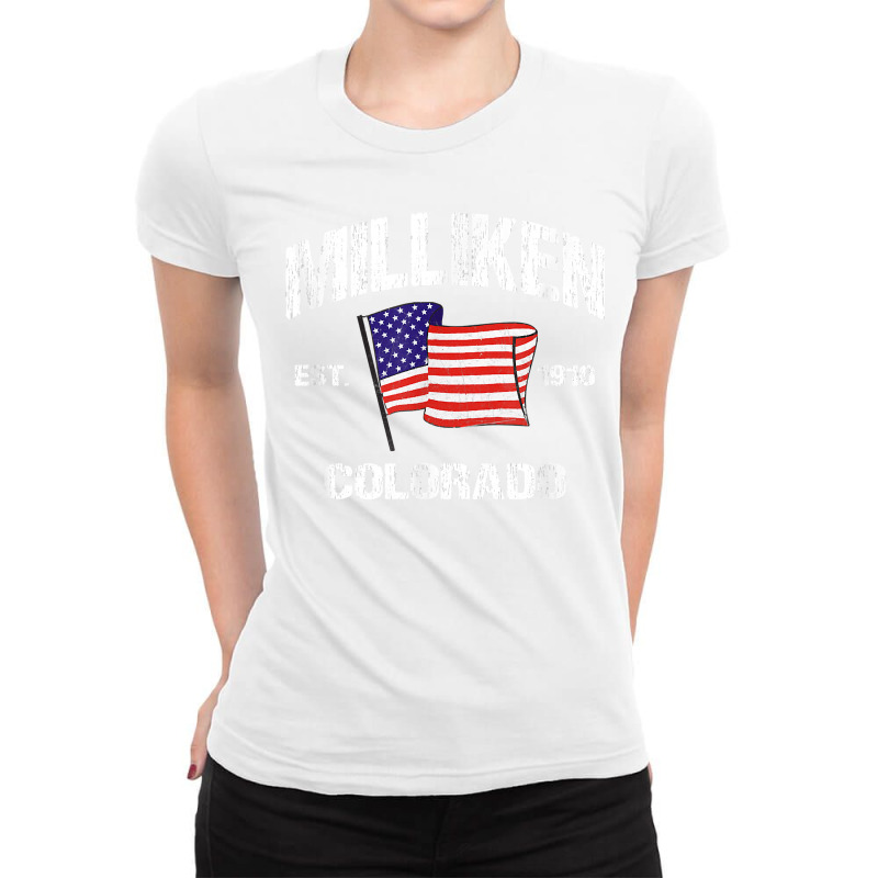 Milliken Colorado Co Usa Stars & Stripes Vintage Style Ladies Fitted T-Shirt by PhoebeHaggett | Artistshot