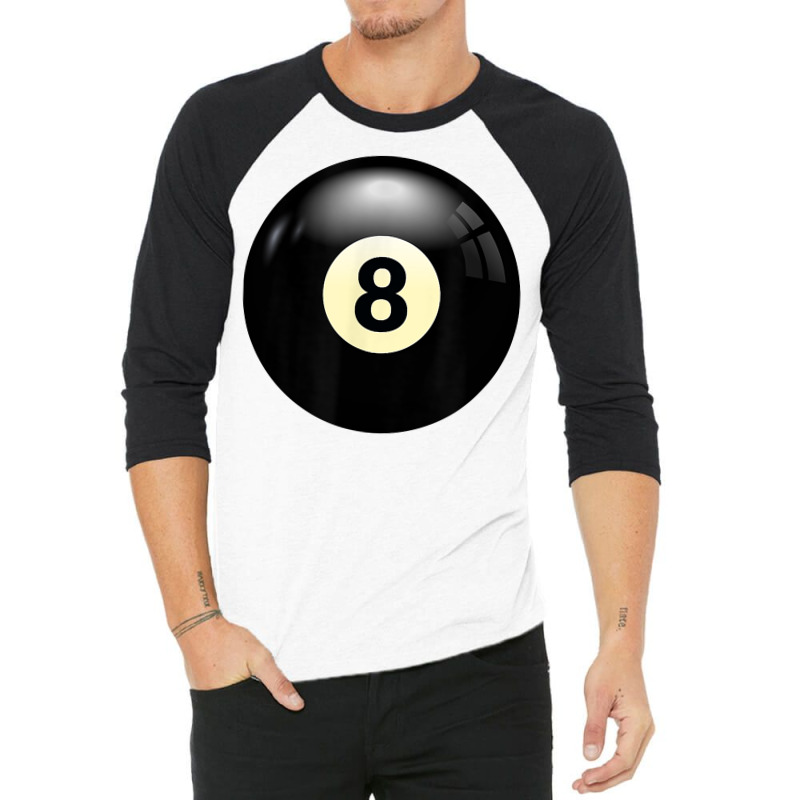 Play Billiards, No 8 Billiard Pool Or Snooker Balls Number 8 T Shirt 3/4 Sleeve Shirt | Artistshot