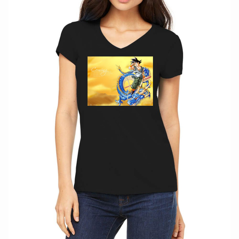 Blue Giant Dragon Women's V-Neck T-Shirt by TobyShop | Artistshot